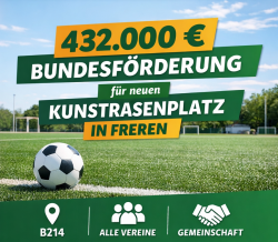 432.000 Euro Bundesförderung für neuen Kunstrasenplatz in Freren