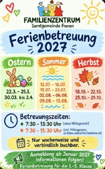 FERIENBETREUUNG 2027 in der Samtgemeinde Freren